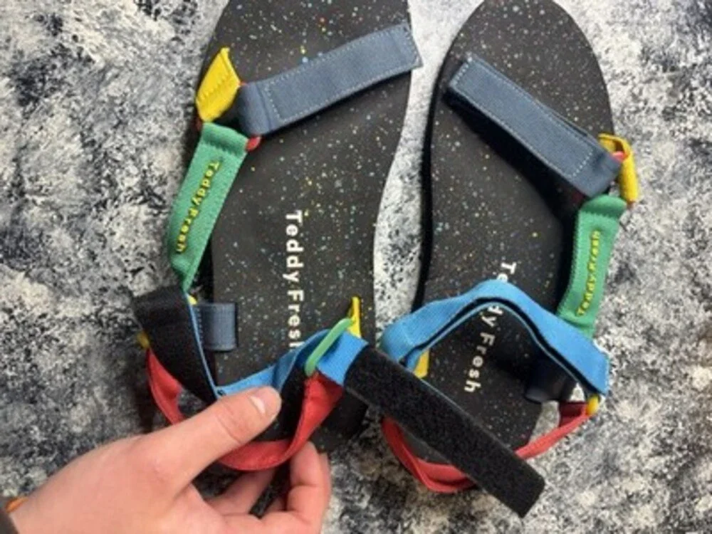 Teddy Fresh Combat Ready Warrior Sandal Multicolored Adjustable Mens 11 NWT